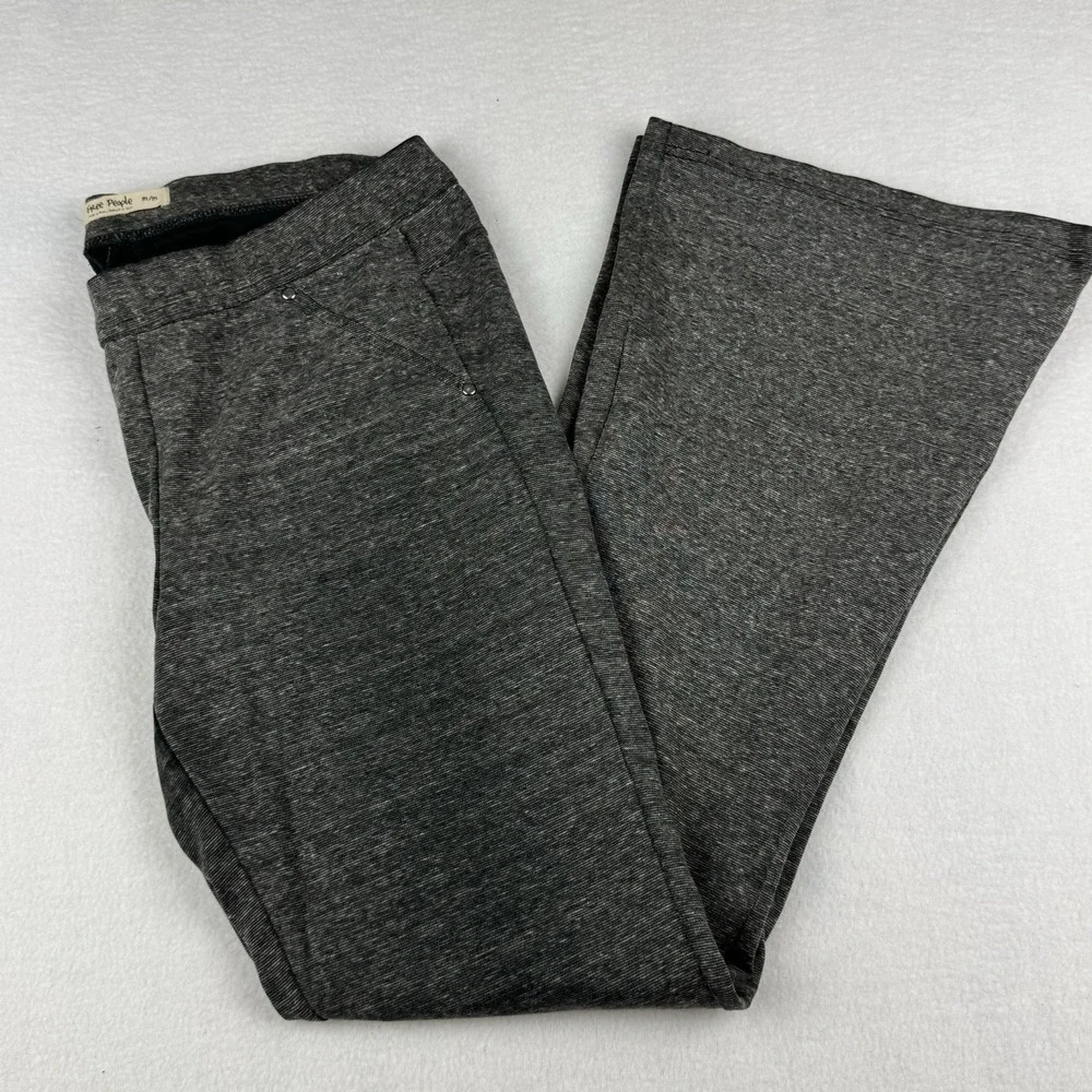 Free‎ People Pants Flare Women Size Medium Gray Mid Rise (30x28)